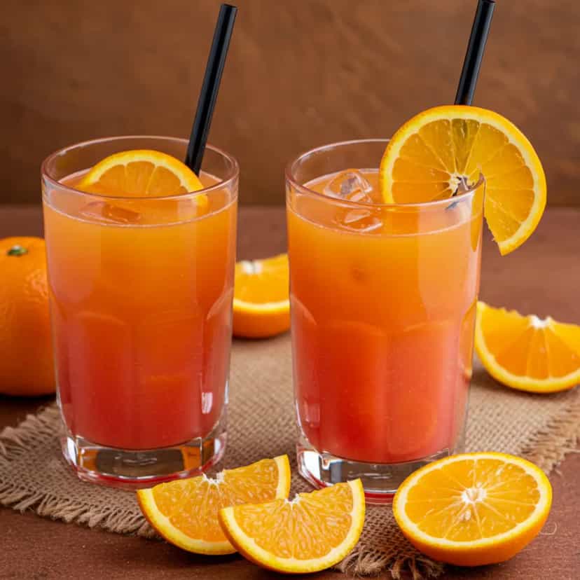 Foto deliciosa de Drink Praiano de Pêssego pronta para servir - Coquetéis