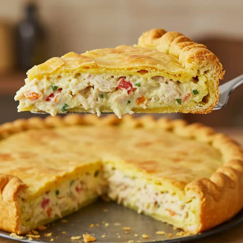 Foto deliciosa de Empadão de Frango com Catupiry pronta para servir - Pratos Brasileiros Icônicos