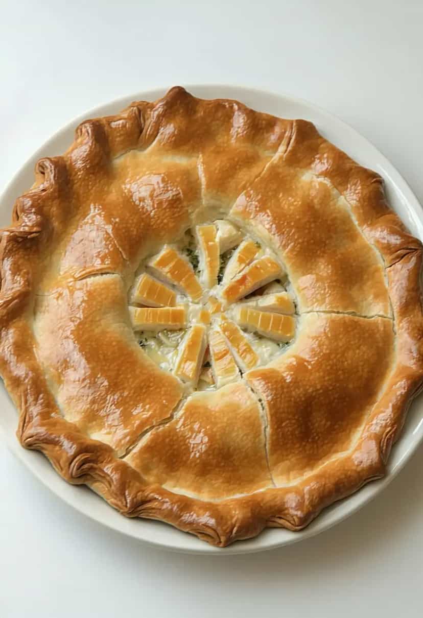 Foto deliciosa de Empadão de Frango com Palmito pronta para servir - Tortas Salgadas