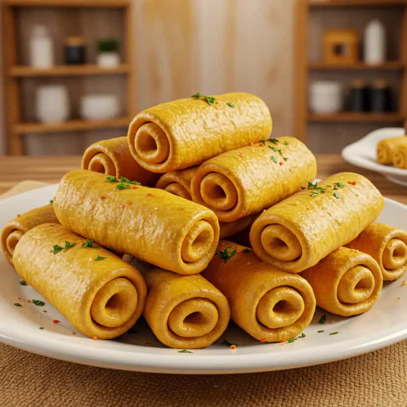 Foto deliciosa de Enroladinho de Salsicha pronta para servir - Salgadinhos