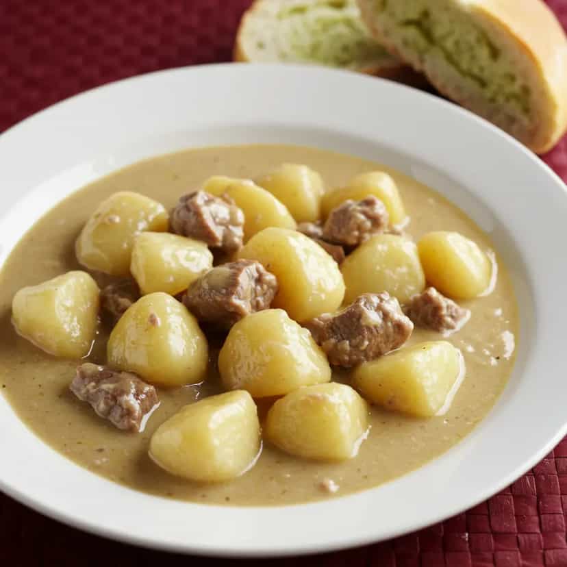 Foto deliciosa de Ensopado de Carne com Mandioca na Pressão pronta para servir - Carnes & Frango