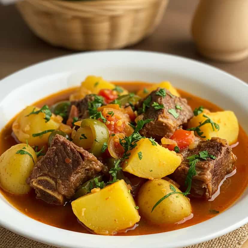Foto deliciosa de Ensopado de Costela com Batata pronta para servir - Carnes & Frango