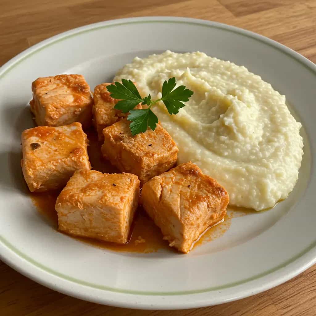 Ensopado de Meca com Pirão de Farinha de Mandioca