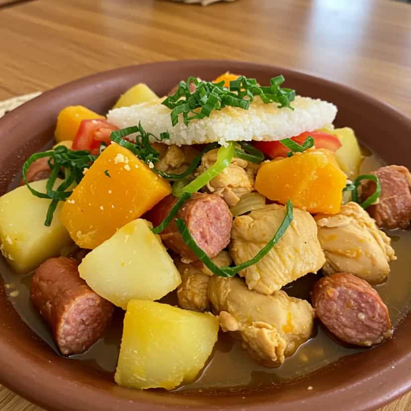Foto deliciosa de Escaldado Cuiabano pronta para servir - Pratos Brasileiros Icônicos