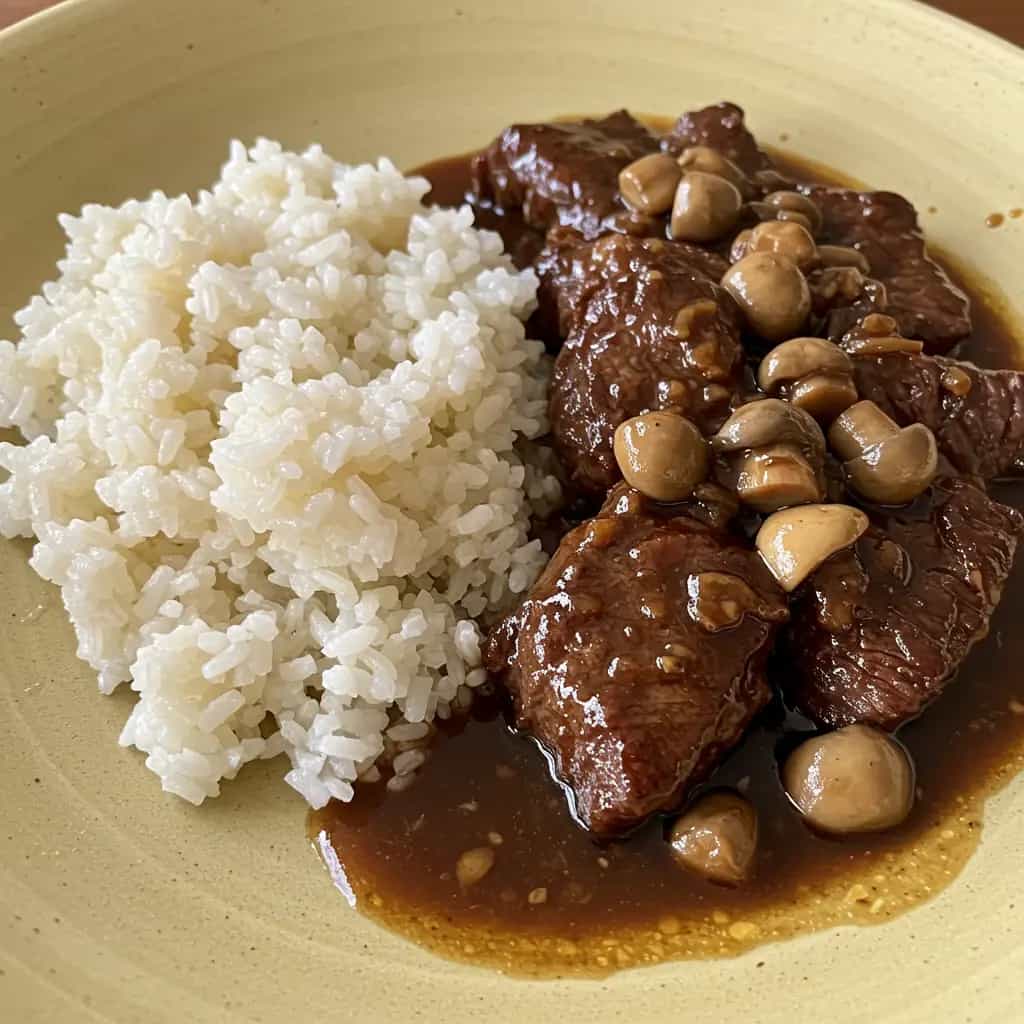 Escalopes de Filé Mignon ao Molho Madeira com Arroz à Piemontesa