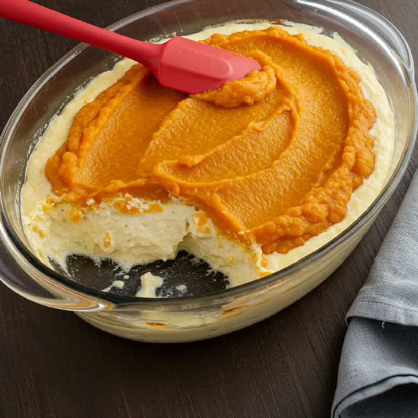 Foto deliciosa de Escondidinho Cremoso de Camarão com Abóbora pronta para servir - Peixes & Frutos do Mar