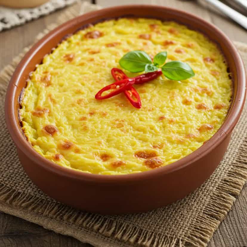 Foto deliciosa de Escondidinho de Carne Moída com Queijo Gratinado pronta para servir - Carnes & Frango