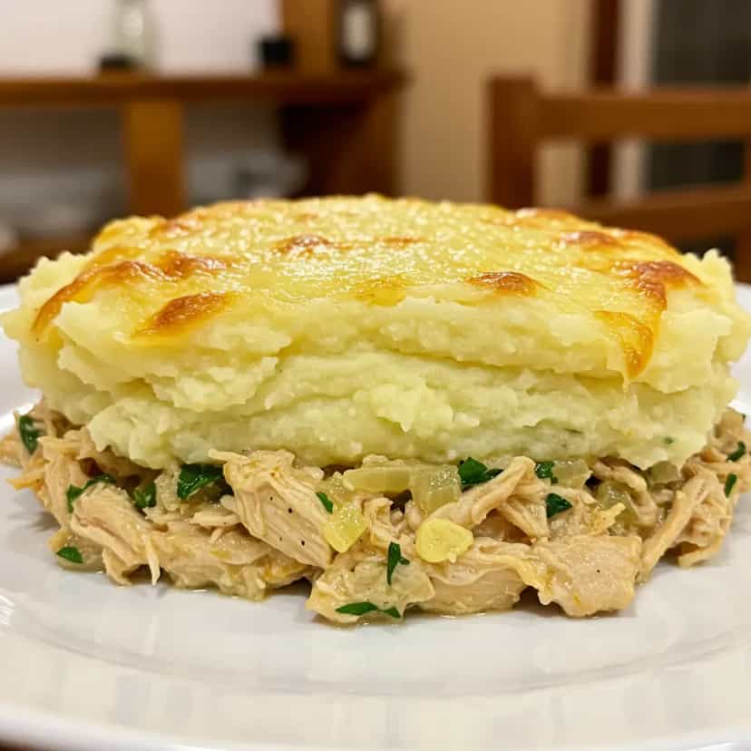 Foto deliciosa de Escondidinho de frango pronta para servir - Carnes & Frango