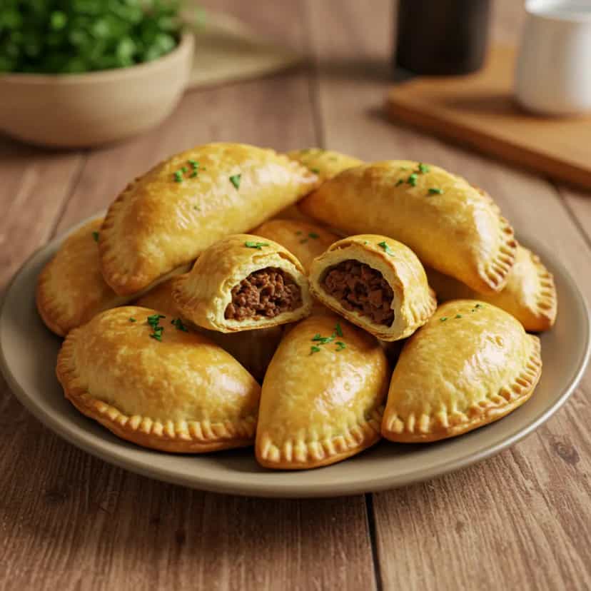 Foto deliciosa de Esfiha de carne pronta para servir - Lanches de Padaria