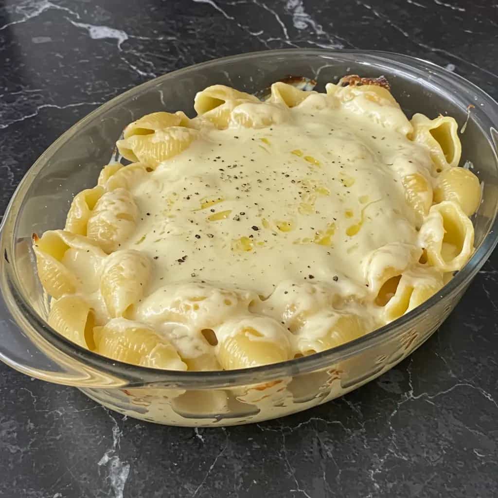 Espaguete Cremoso com Três Queijos e Presunto