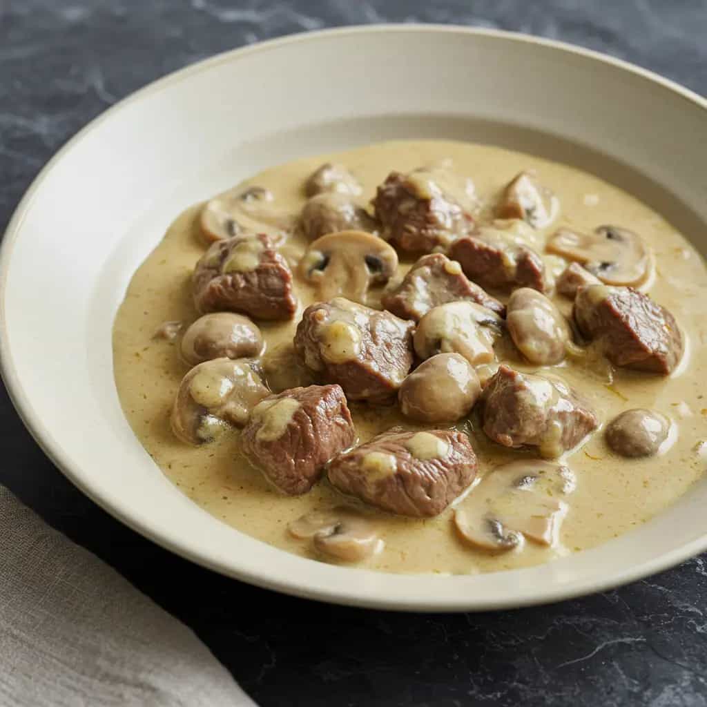 Estrogonofe de Carne de Sol com toque de Salsa