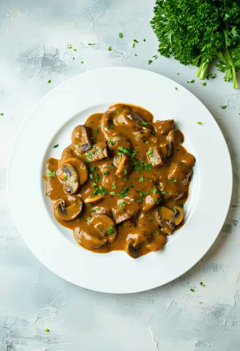 Foto deliciosa de Estrogonofe de Carne para 50 Pessoas pronta para servir - Carnes & Frango