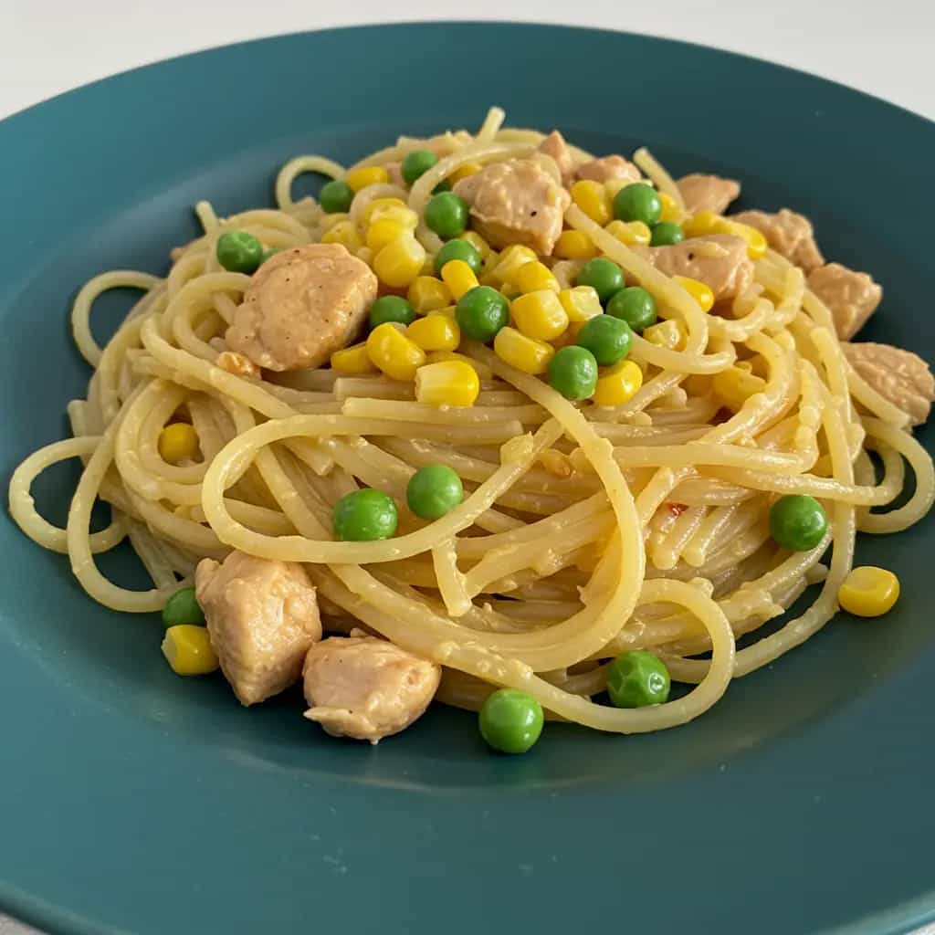 Estrogonofe de Frango com Macarrão