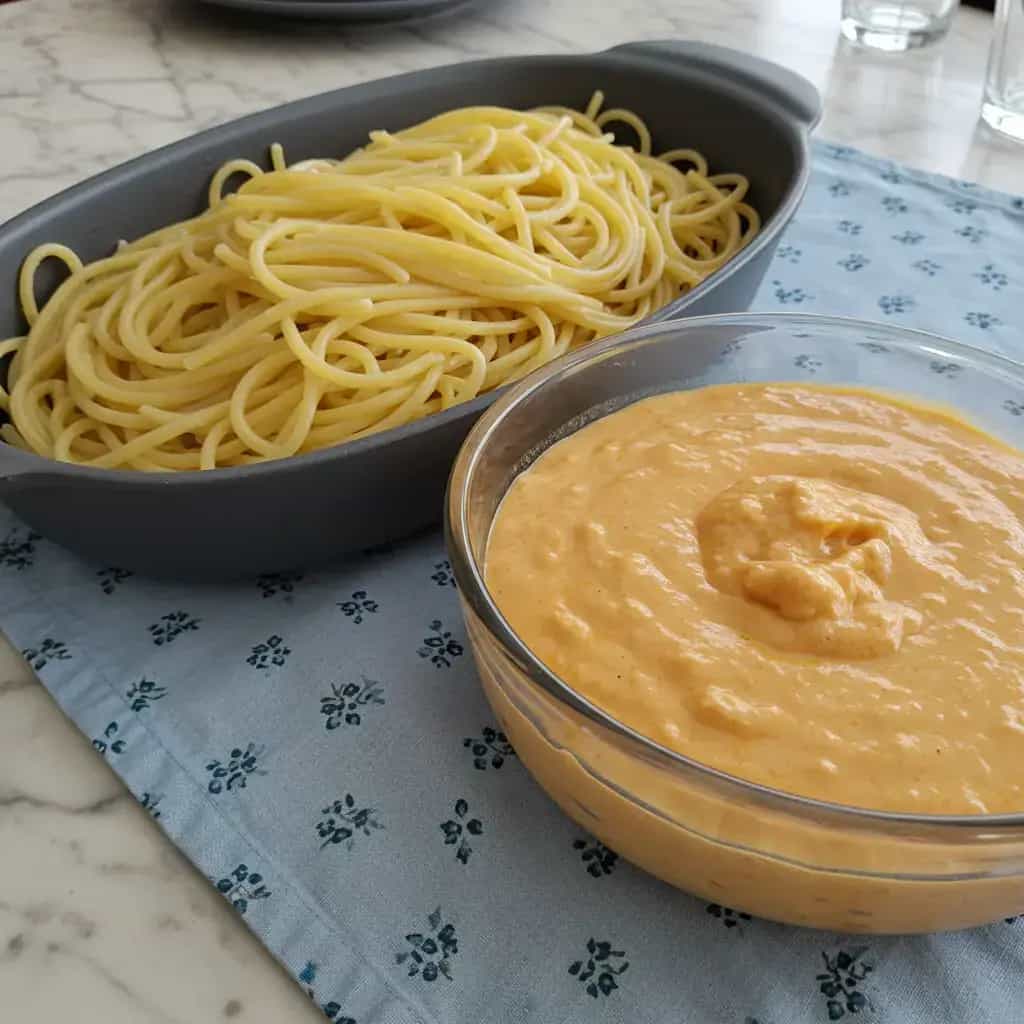 Estrogonofe de Frango com Macarrão