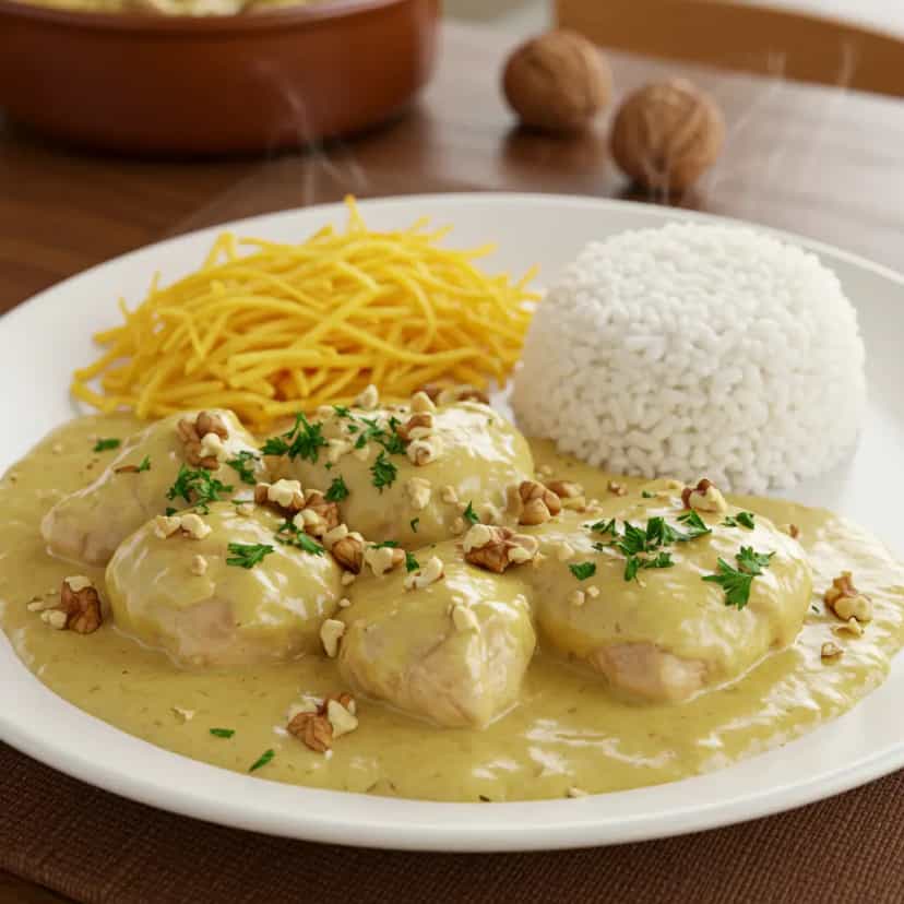 Foto deliciosa de Estrogonofe de Nozes pronta para servir - Outras Receitas