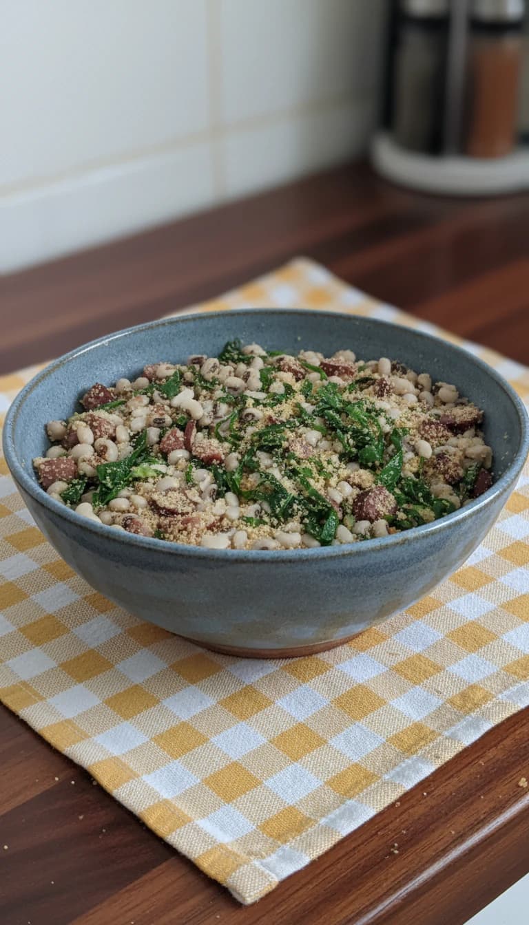 Farofa Cremosa de Feijão-Fradinho com Couve