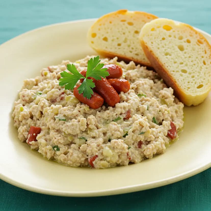 Farofa Cremosa de Fígado com Calabresa