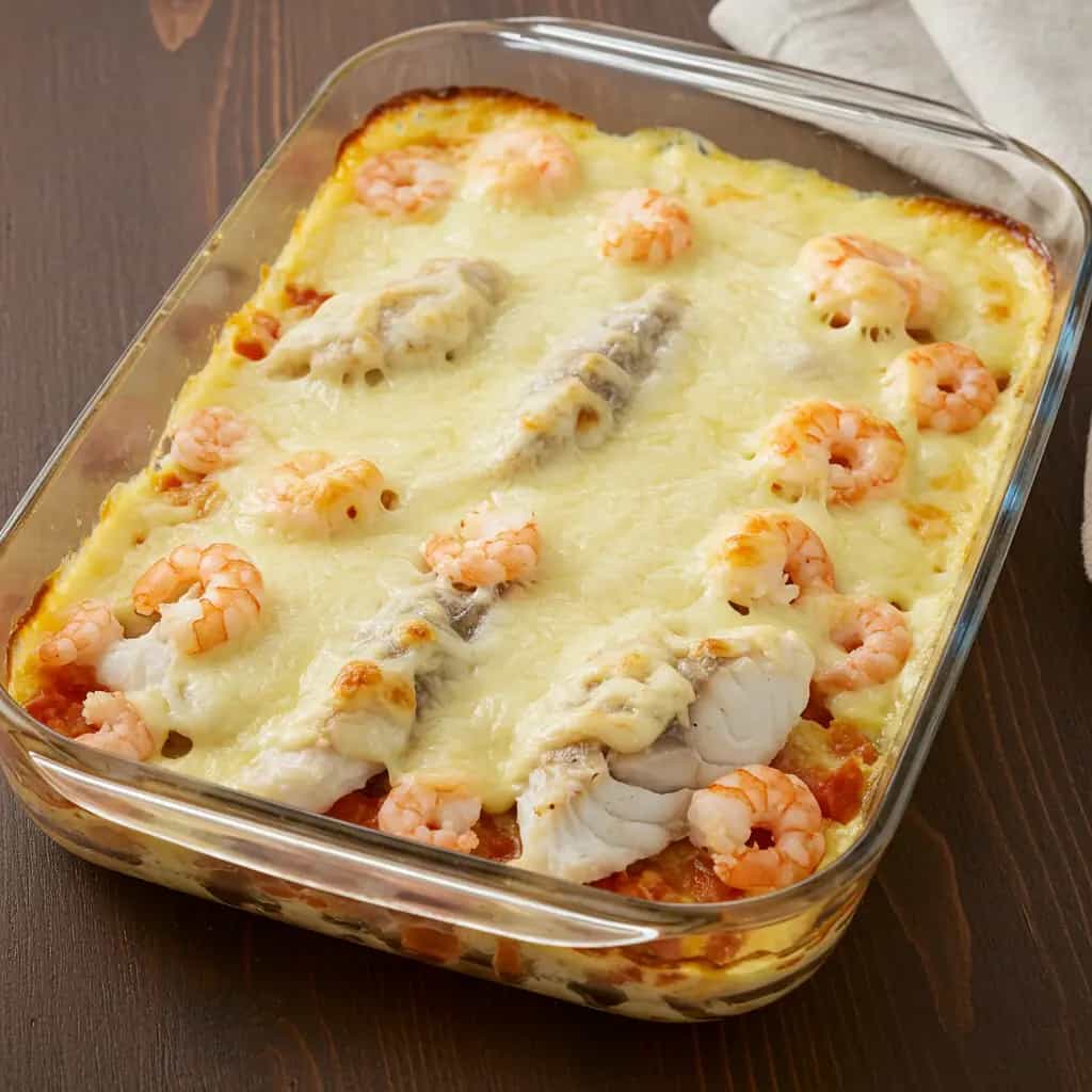 Filé de Congrio ao Sauvignon com Camarão