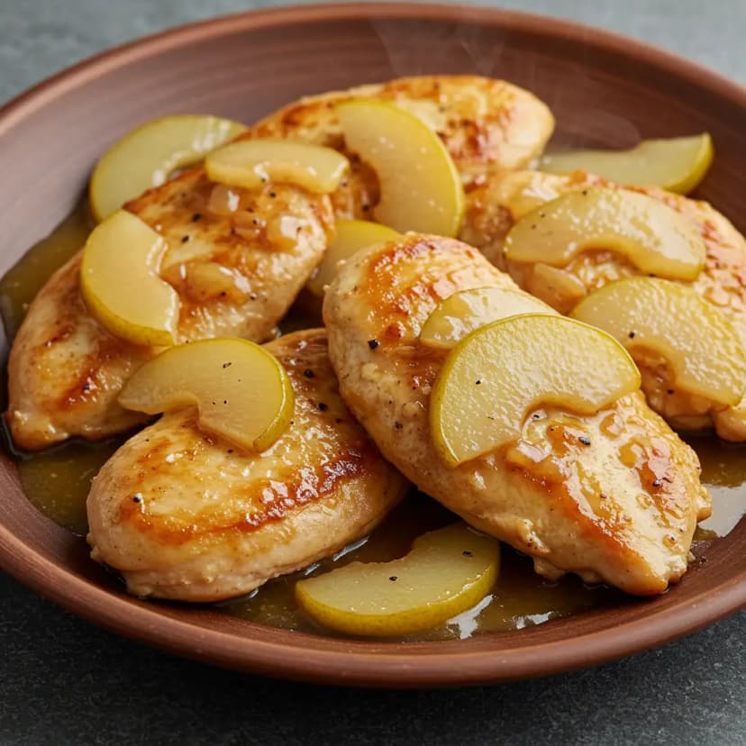 Filé de Frango ao Molho de Pêra e Vinho Branco