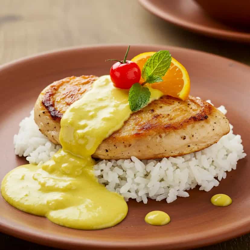 Foto deliciosa de Filé de Frango ao Molho de Tangerina pronta para servir - Carnes & Frango