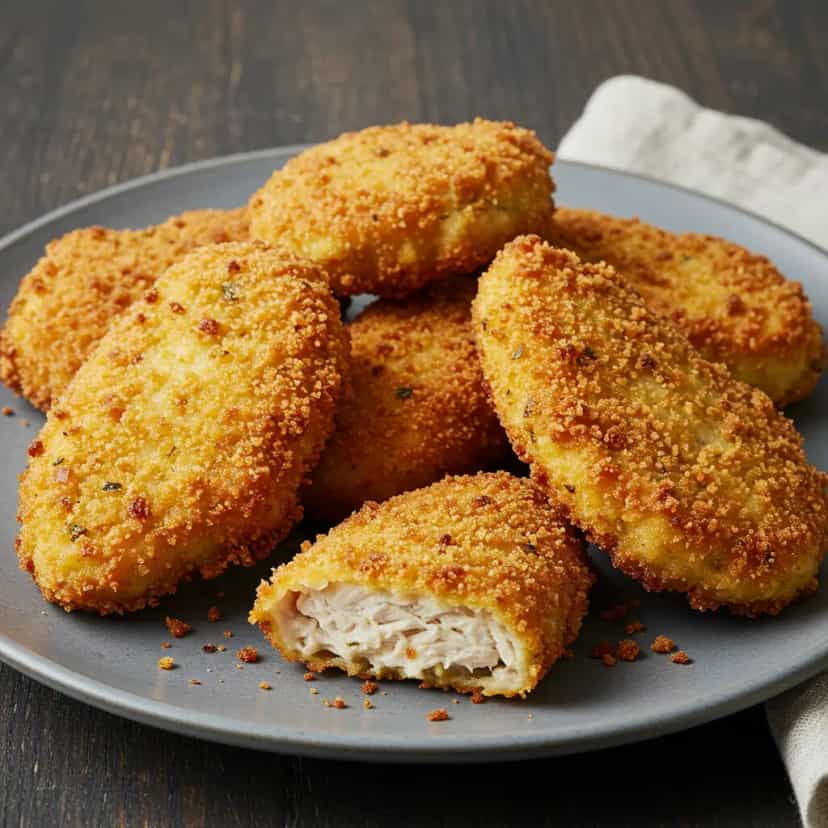 Foto deliciosa de Filé de Frango Empanado com Sazón pronta para servir - Outras Receitas