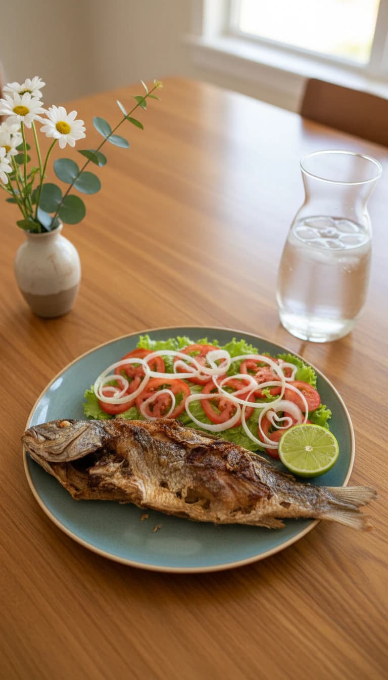 Filé de Peixe Crocante ao Vinagrete