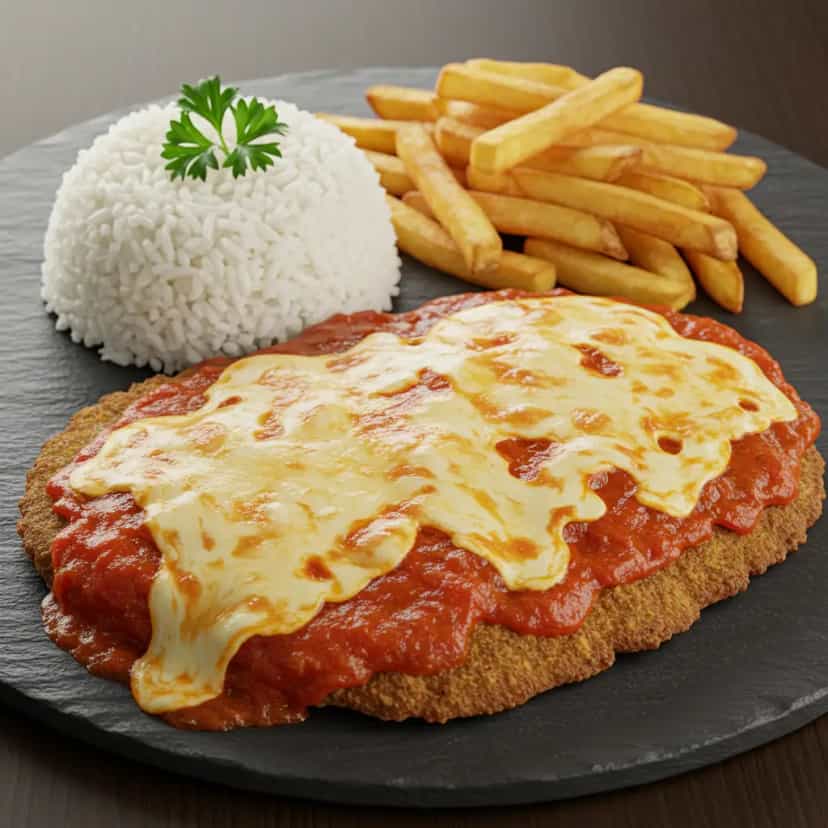 Foto deliciosa de Filé Mignon à Parmegiana pronta para servir - Carnes & Frango