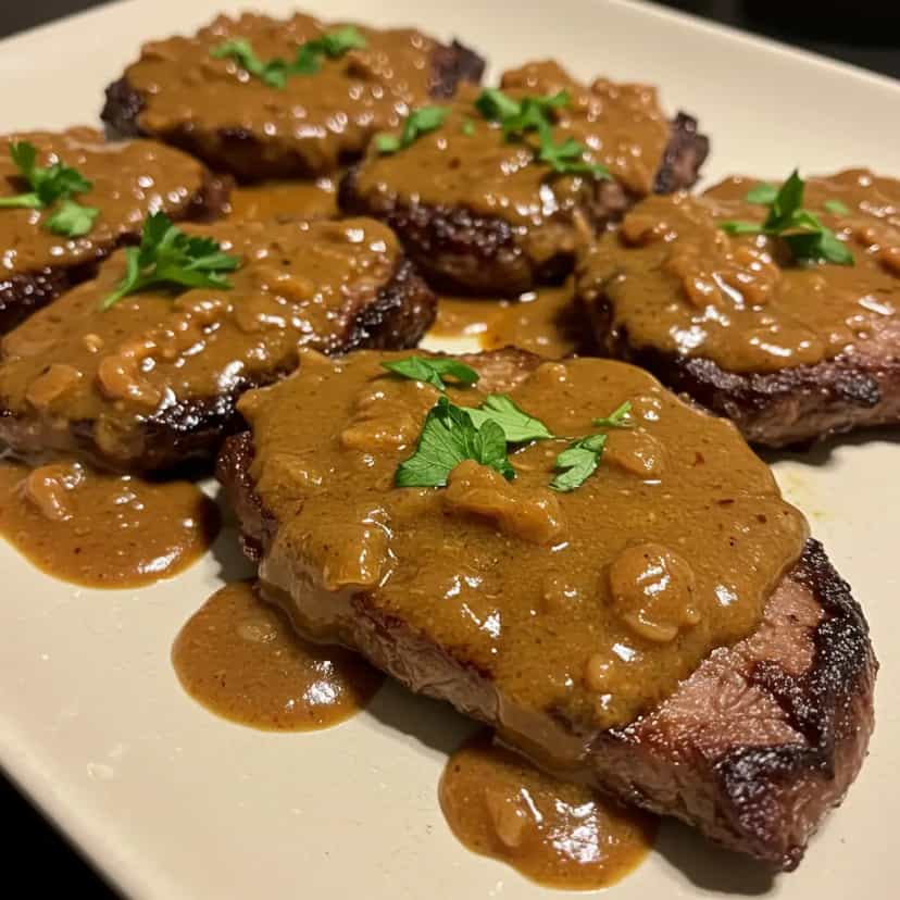 Foto deliciosa de Filé Mignon ao Molho Cremoso com Palmito pronta para servir - Carnes & Frango