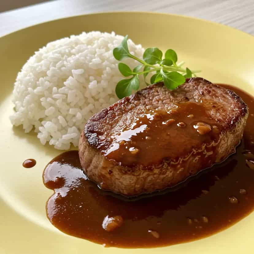 Foto deliciosa de Filet Mignon ao Molho de Shoyu e Vinho Tinto pronta para servir - Carnes & Frango