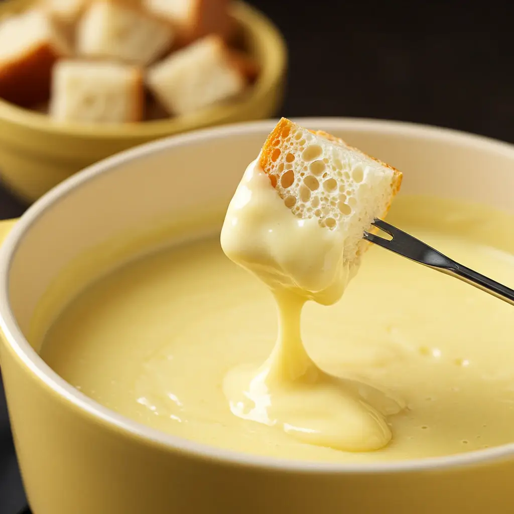 Fondue de Queijos Suíços com toque Brasileiro