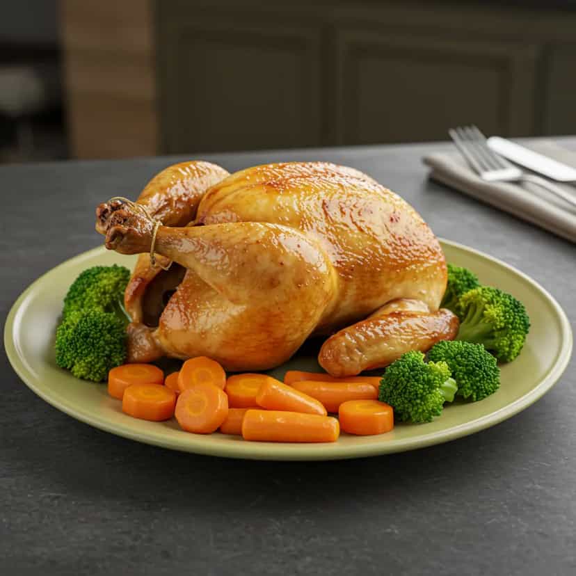 Foto deliciosa de Frango assado ao leite de coco e limão pronta para servir - Carnes & Frango