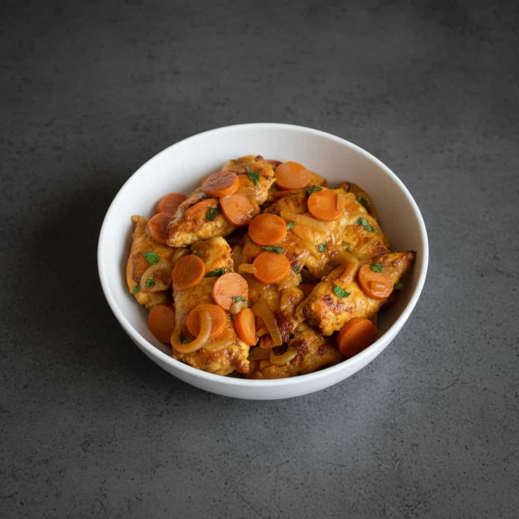 Frango assado com Molho Cremoso de Salsicha