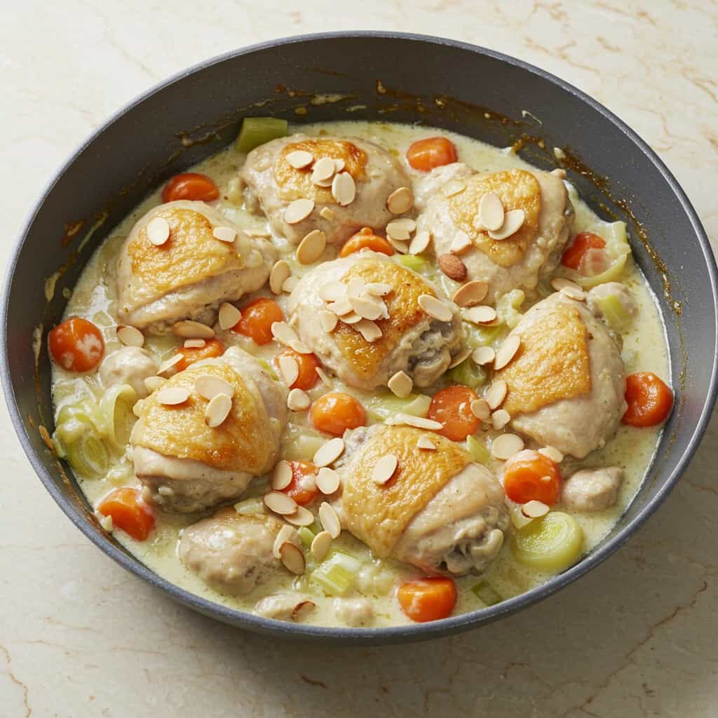 Frango com Amêndoas e Legumes