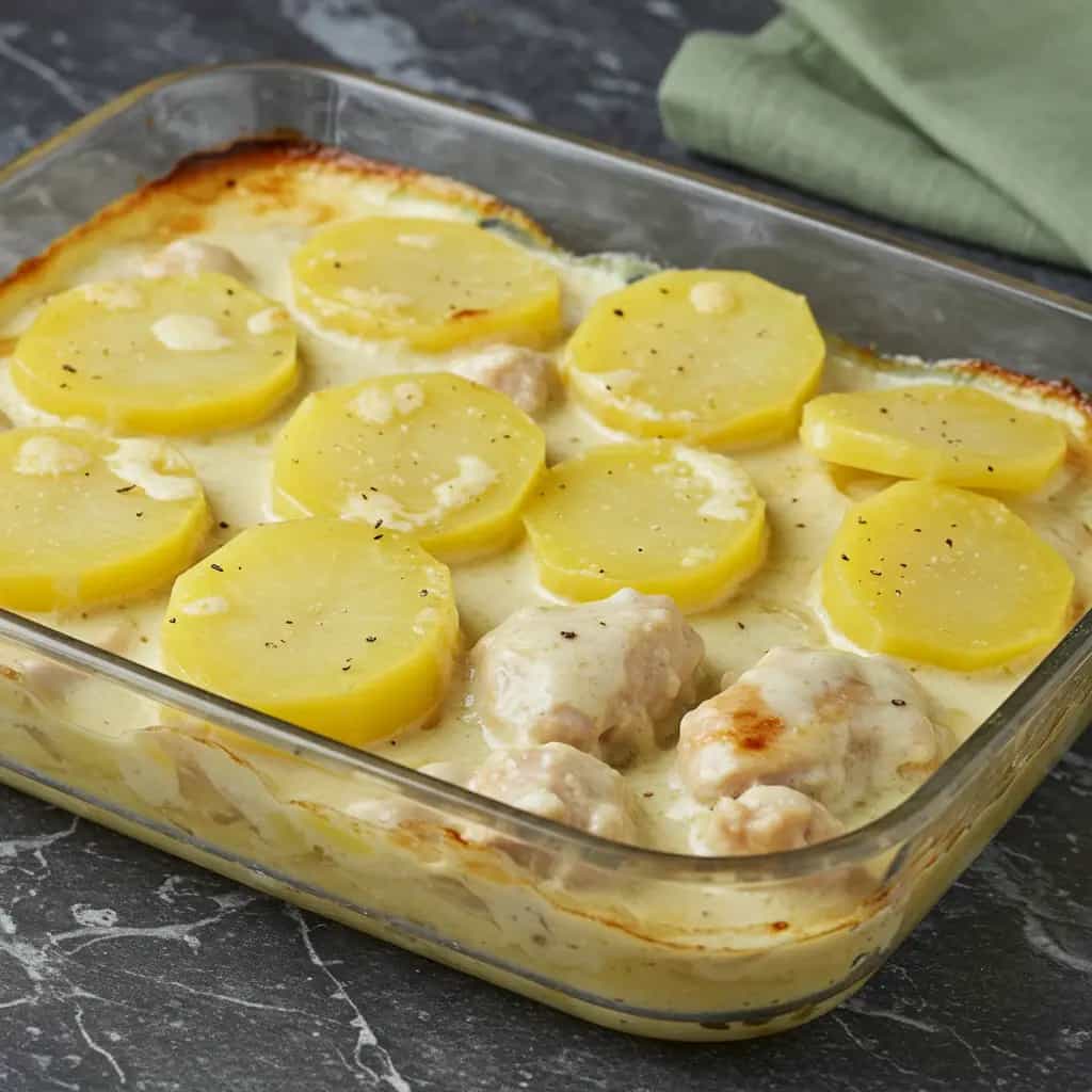 Frango Cremoso com Batata ao Molho Branco