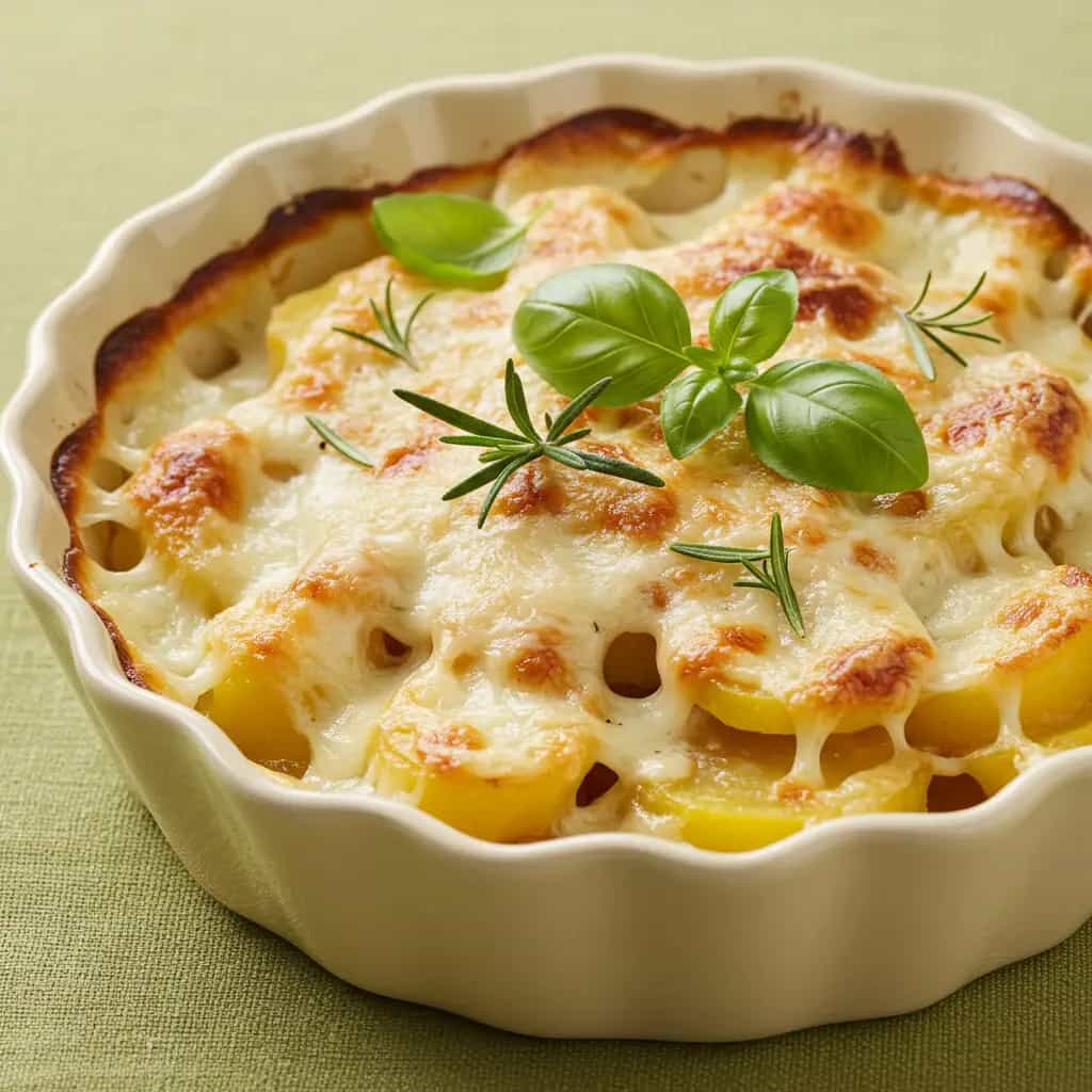 Frango Desfiado com Batata Assada ao Creme de Leite