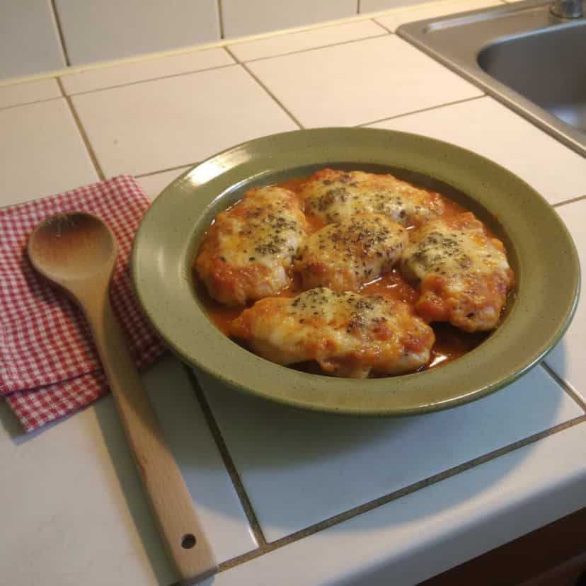 Foto deliciosa de Frango Grelhado com Mussarela e Molho de Tomate pronta para servir - Outras Receitas