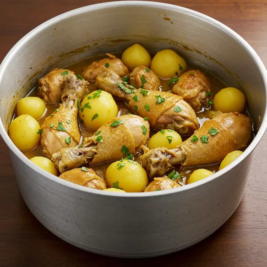 Frango Guisado com Batata e Cheiro Verde