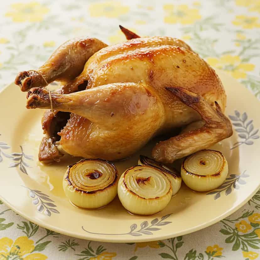 Foto deliciosa de Frango Recheado com Farofa de Moela e Fígado pronta para servir - Carnes & Frango