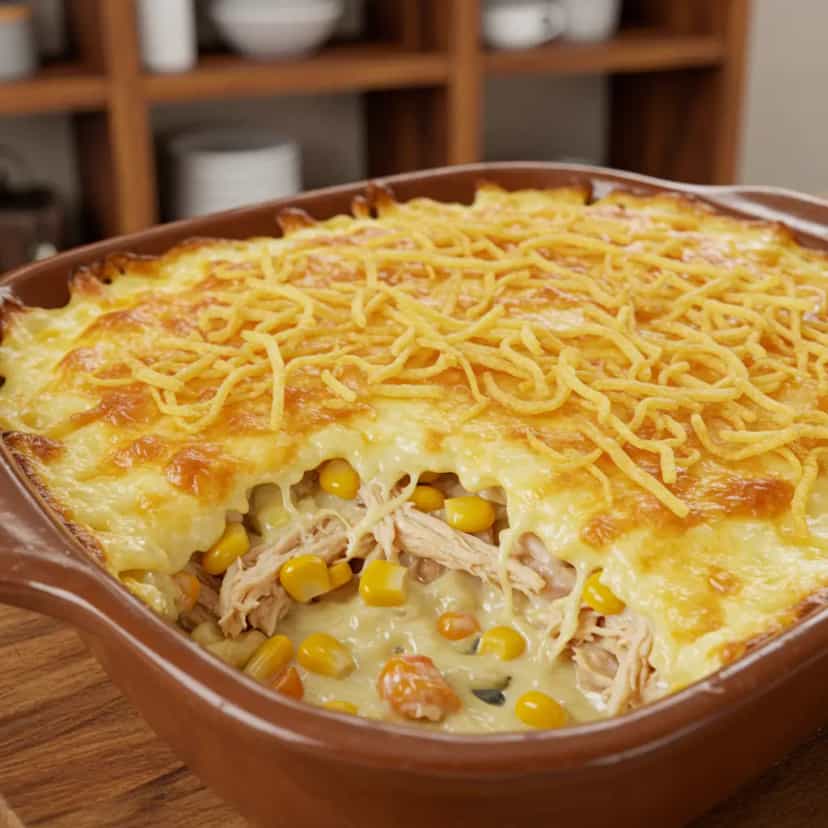 Foto deliciosa de Fricassê de Frango Cremoso com Milho pronta para servir - Carnes & Frango