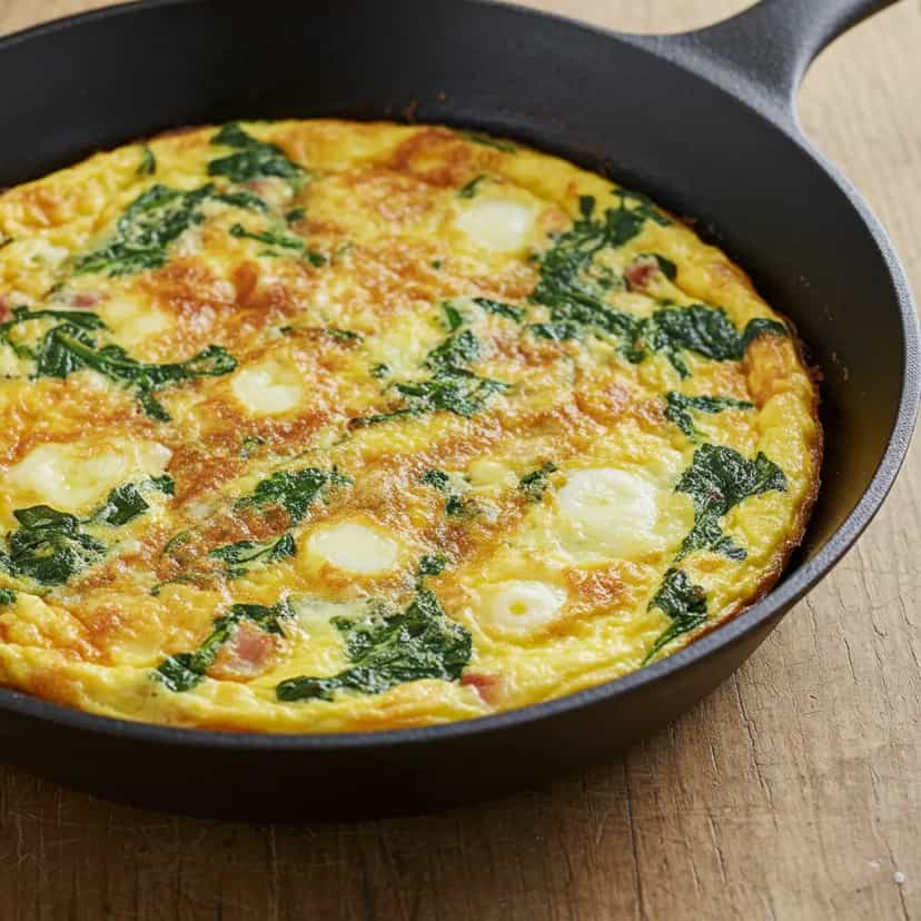 Foto deliciosa de Fritada de Batata com Bacon e Parmesão pronta para servir - Brunch
