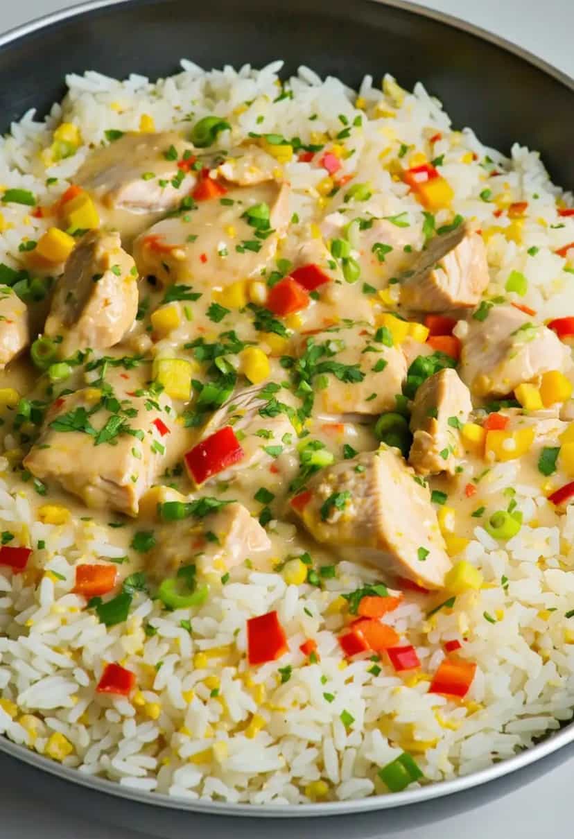 Foto deliciosa de Galinhada Cremosa para 100 Pessoas pronta para servir - Carnes & Frango