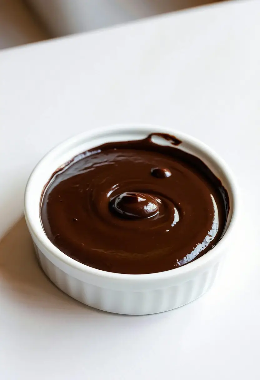 Foto deliciosa de Ganache de Leite Condensado pronta para servir - Pudins & Cremes