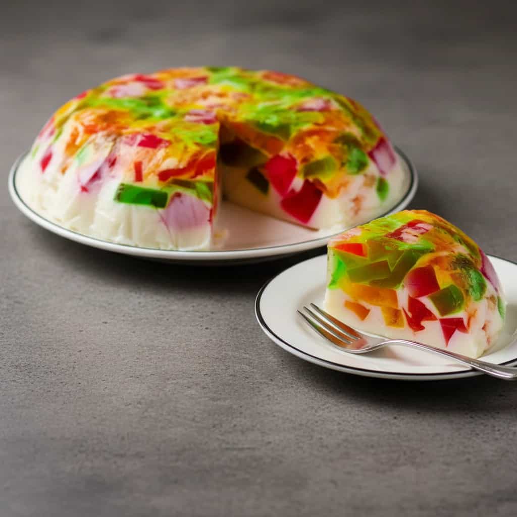 Gelatina Colorida com Creme de Leite