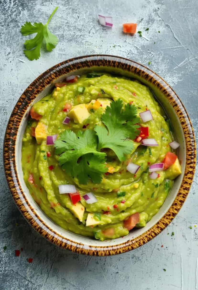 Foto deliciosa de Guacamole com Abacate e Limão pronta para servir - Pastas & Patês
