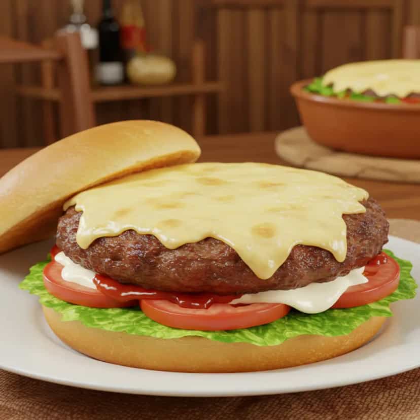Foto deliciosa de Hamburgão de forno pronta para servir - Sanduíches & Hambúrgueres