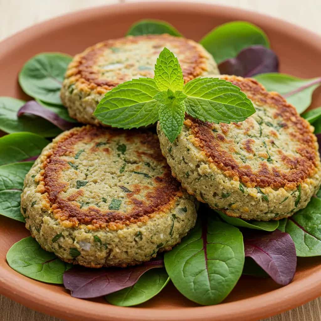 Hambúrguer de Carne com Trigo e Hortelã Assado
