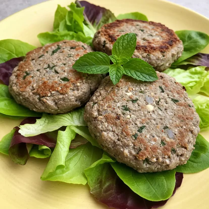 Hambúrguer de Patinho com Trigo e Hortelã