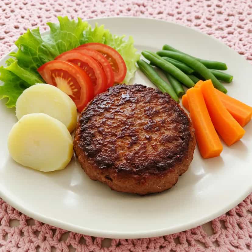 Foto deliciosa de Hambúrguer de Soja com Beterraba: Vegano e Delicioso pronta para servir - Sanduíches & Hambúrgueres
