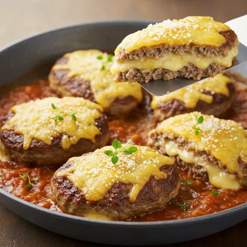 Foto deliciosa de Hambúrguer Gigante Recheado com Presunto e Mussarela pronta para servir - Sanduíches & Hambúrgueres