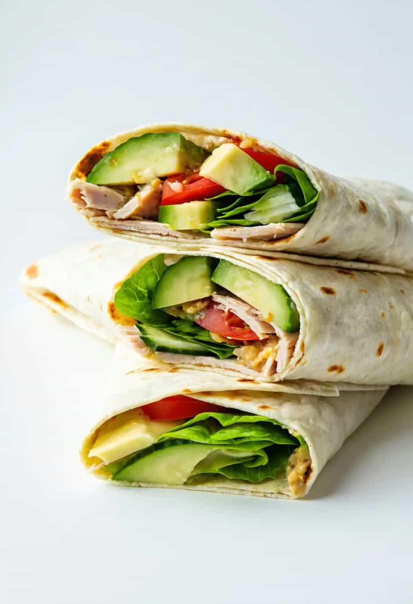 Foto deliciosa de Wrap de Peru Saudável pronta para servir - Snacks Naturais